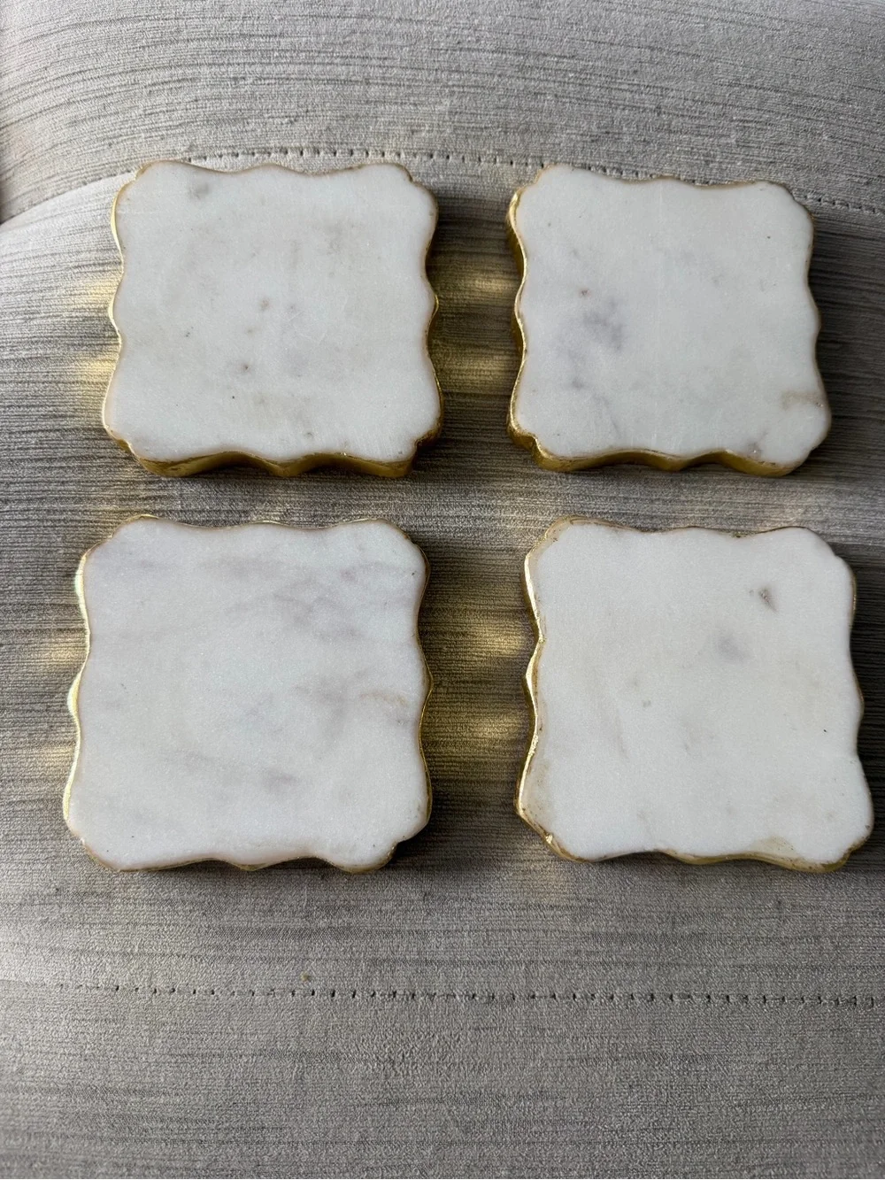 Marble and Gold Coasters- Set of 4